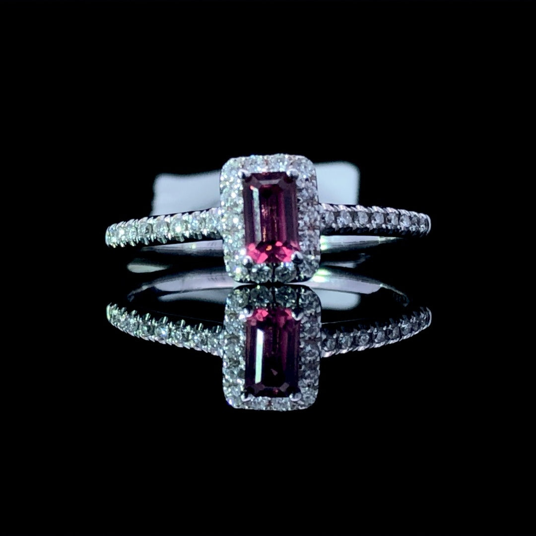 156853 - .47 ctw pink tourmaline and diamond ring