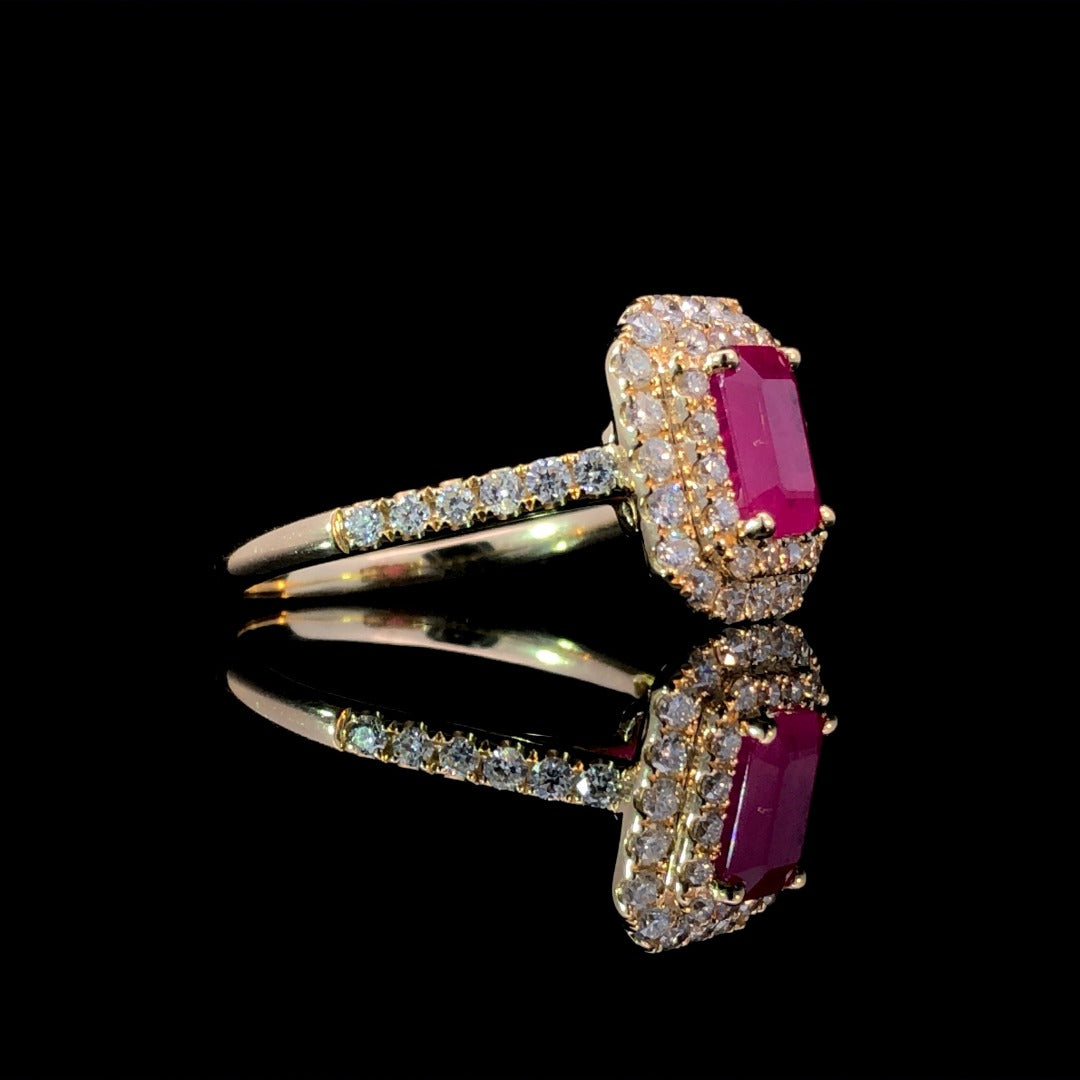 163132 - 1.74 ctw ruby and diamond ring