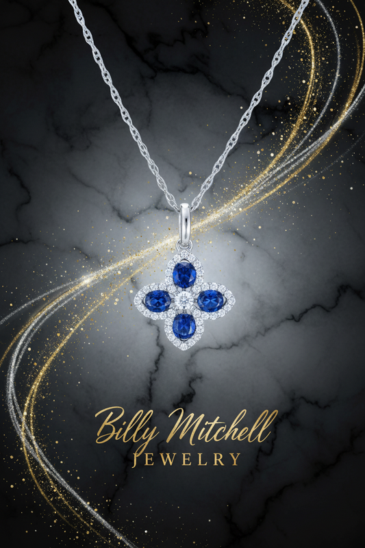 158581 - .51 ctw sapphire and diamond pendant
