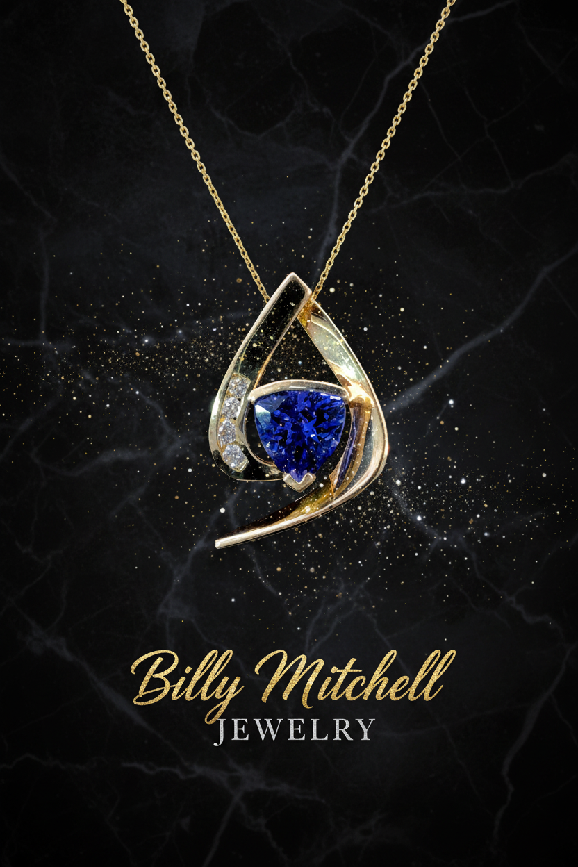 166988 - Tanzanite and diamond pendant