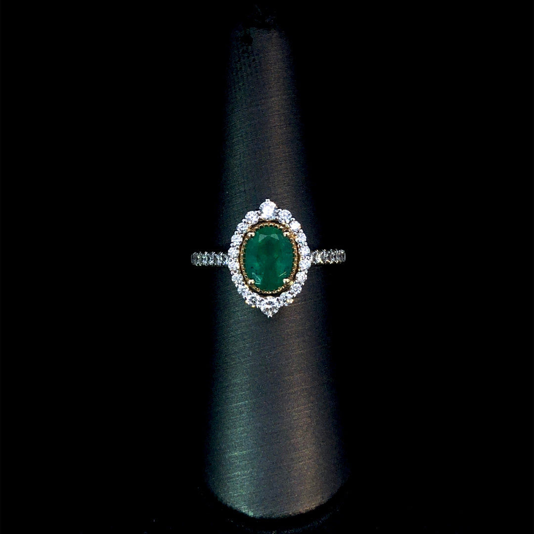 164983 - 1.82 ctw emerald and diamond ring