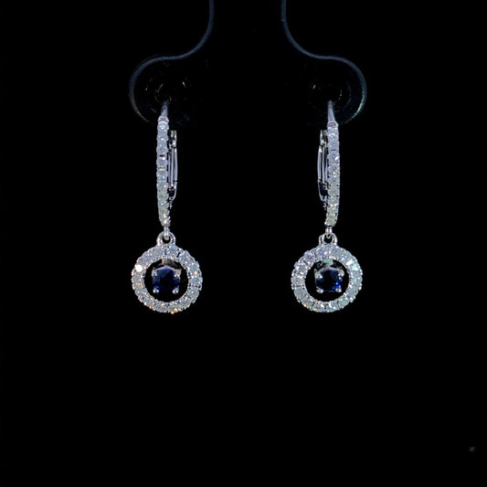 .55 ctw sapphire and diamond earrings