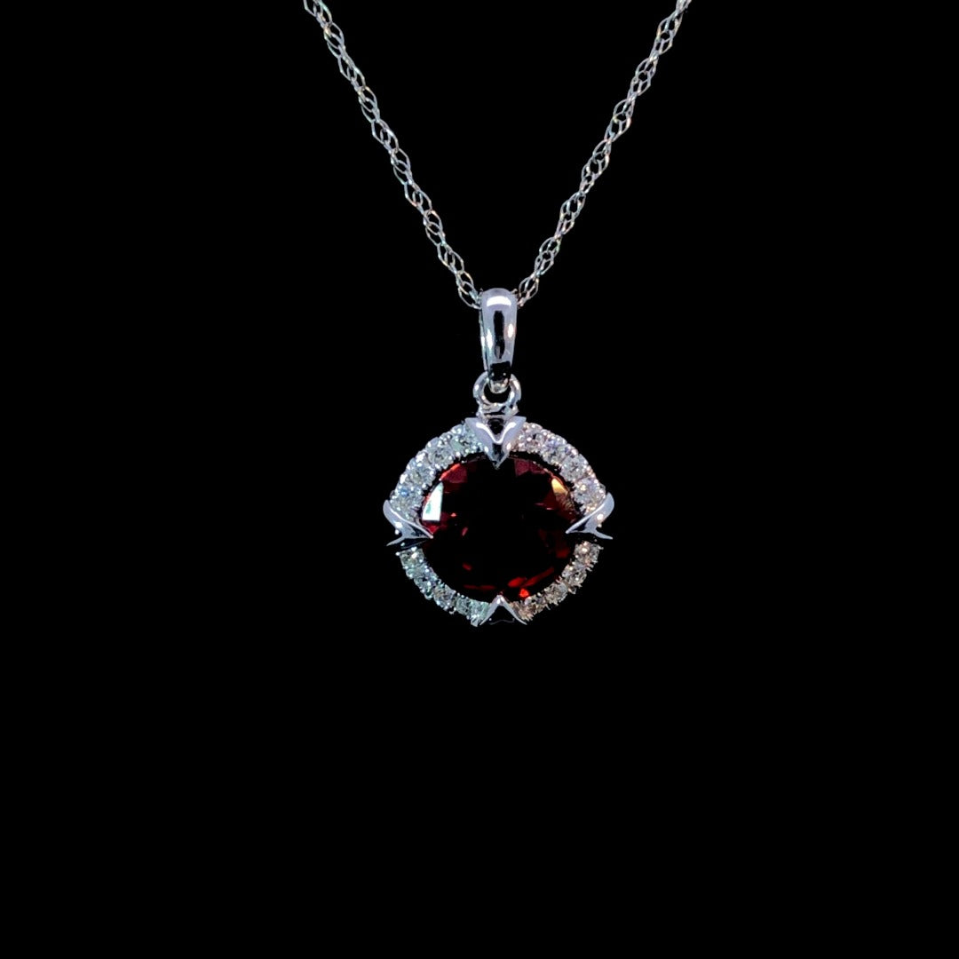 163371 - 2.17 ctw garnet and diamond pendant