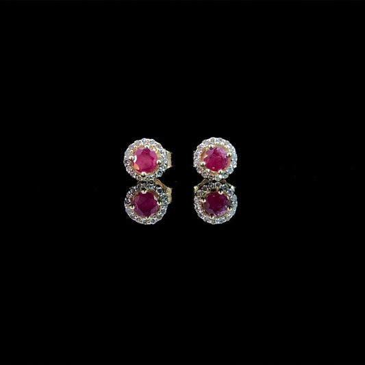 164017 - .10 ctw diamond and ruby earrings