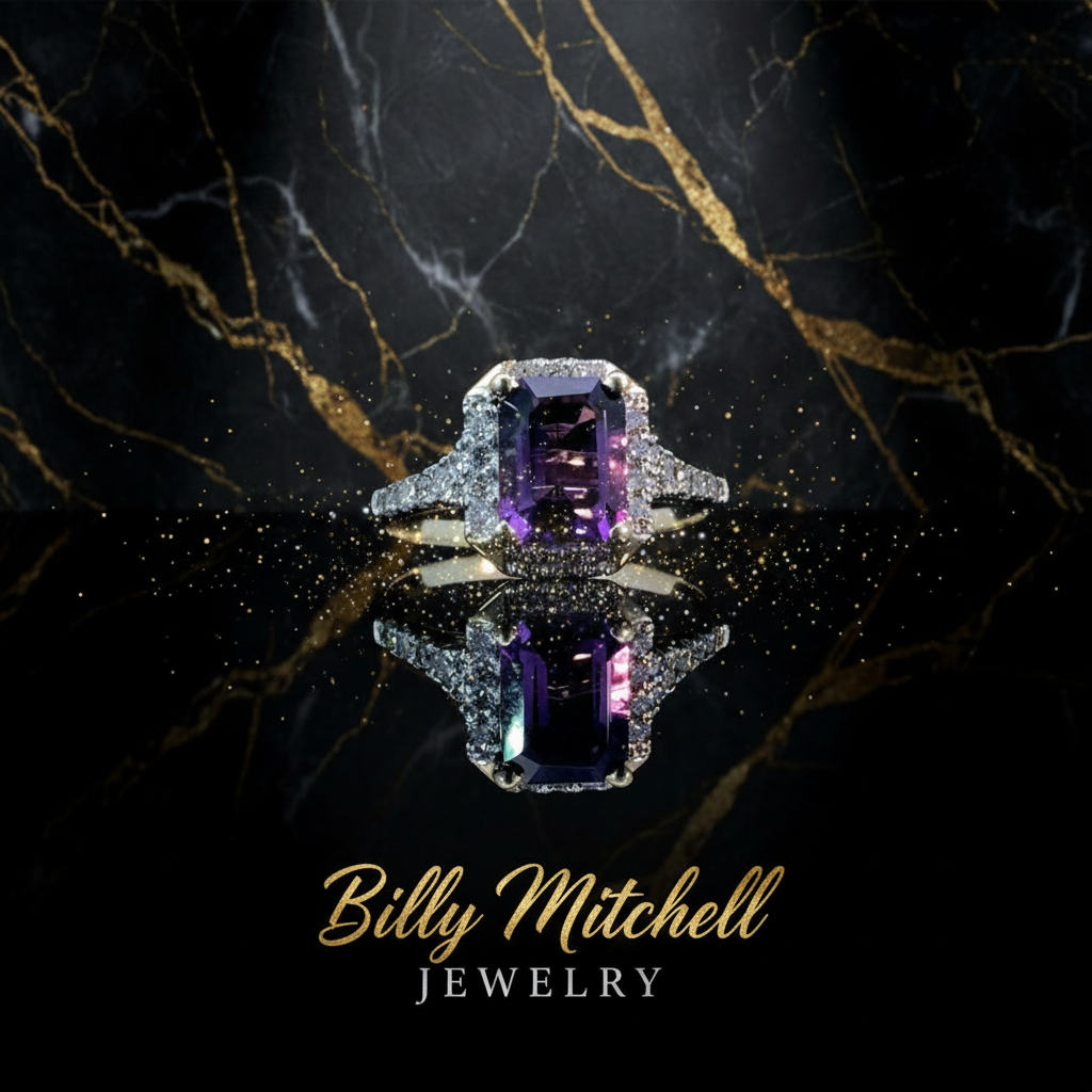 164132 - 1.70 ctw amethyst and diamond ring