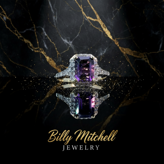 164132 - 1.70 ctw amethyst and diamond ring