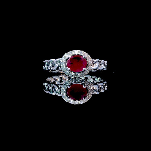 164954 - .63 ctw ruby and diamond ring