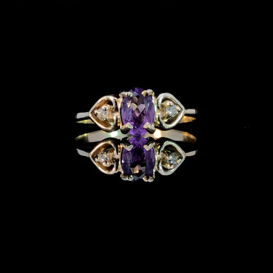 163166 - .40 ctw amethyst and diamond ring