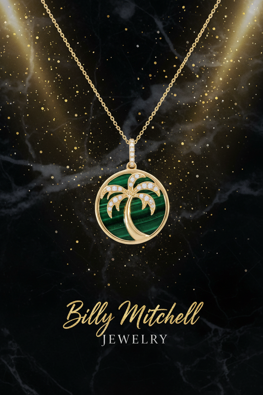 167132 - Malachite and diamond pendant