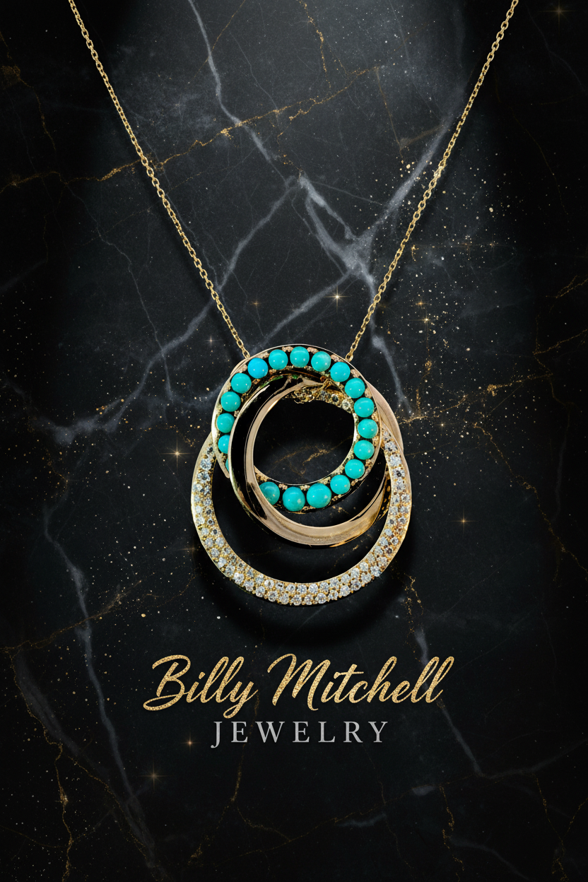 167130 - turquoise and diamond pendant