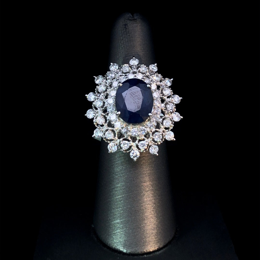 143745 - 8.85 ctw sapphire and diamond ring