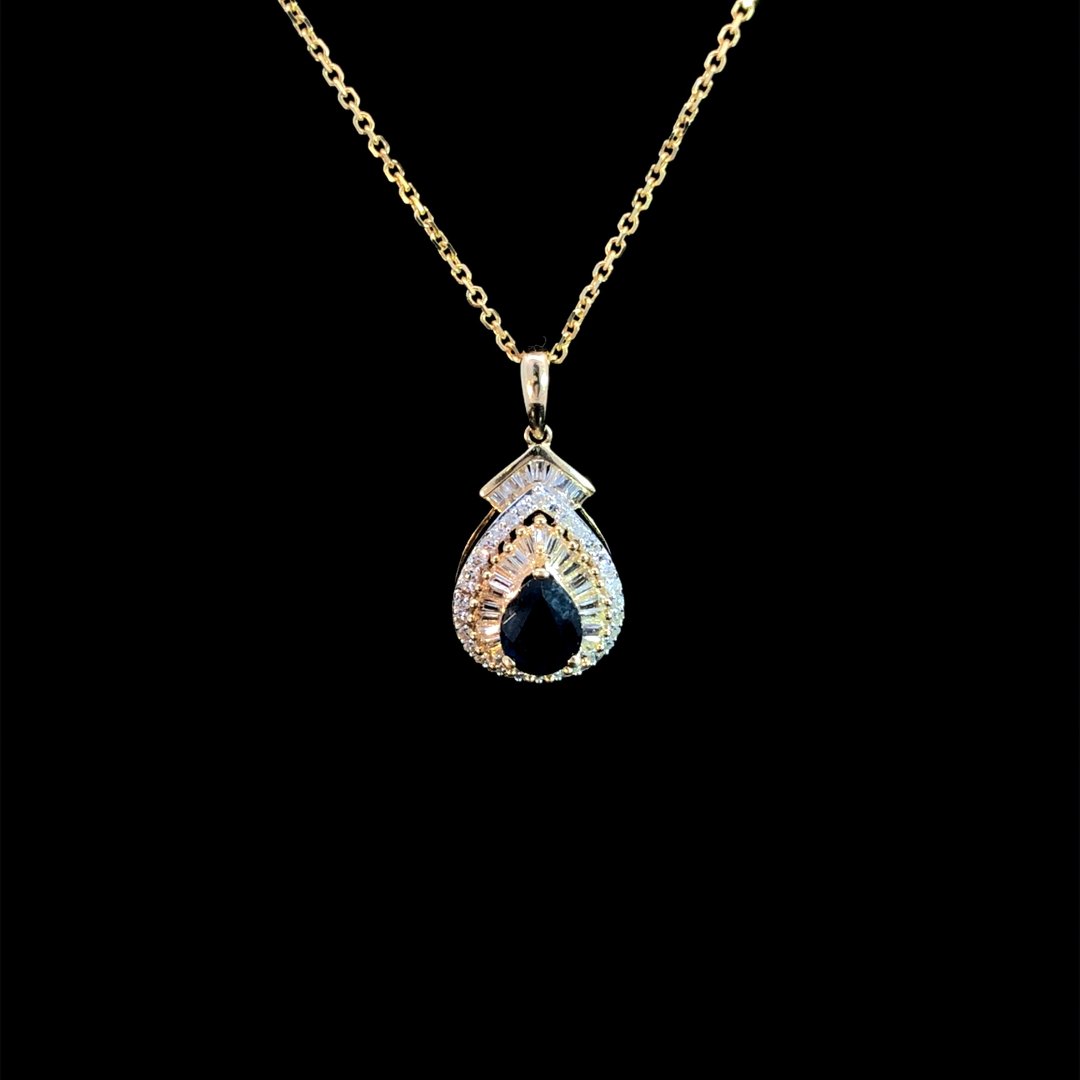 164037 - .36 ctw diamond and sapphire pendant