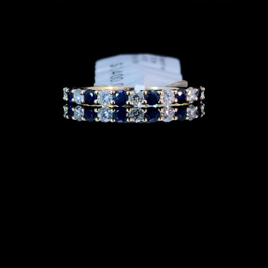 160093 - .78 ctw sapphire and diamond band