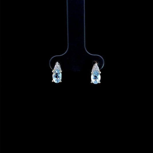 164082 - Aquamarine and diamond earrings