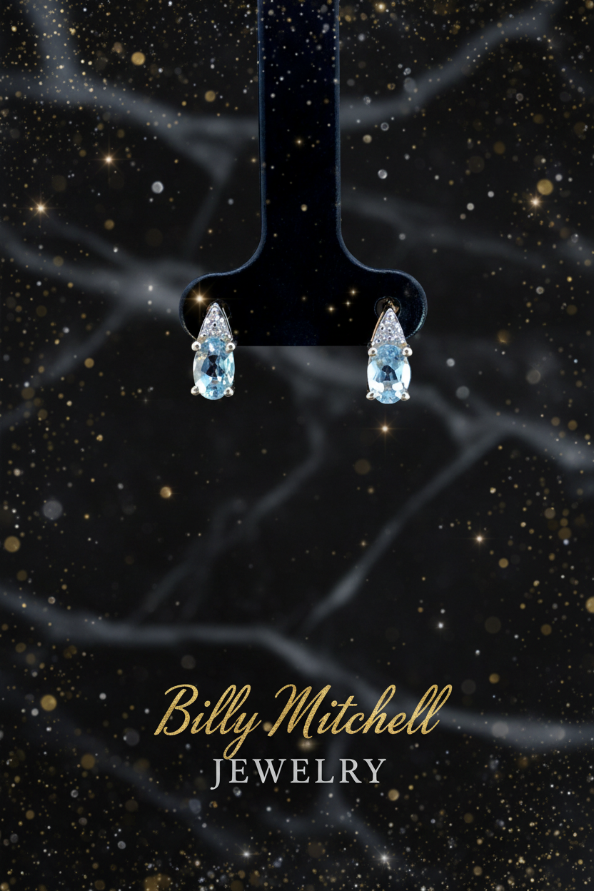 164082 - Aquamarine and diamond earrings