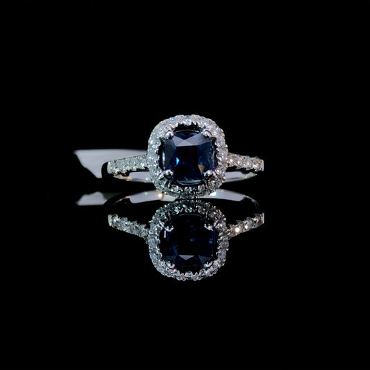 160754 - 1.61 ctw sapphire and diamond ring