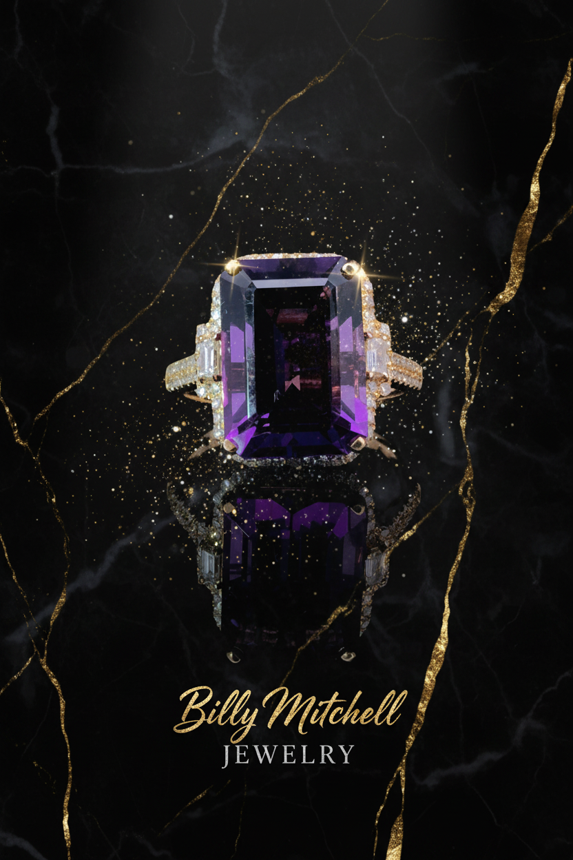 167148 - amethyst and diamond ring