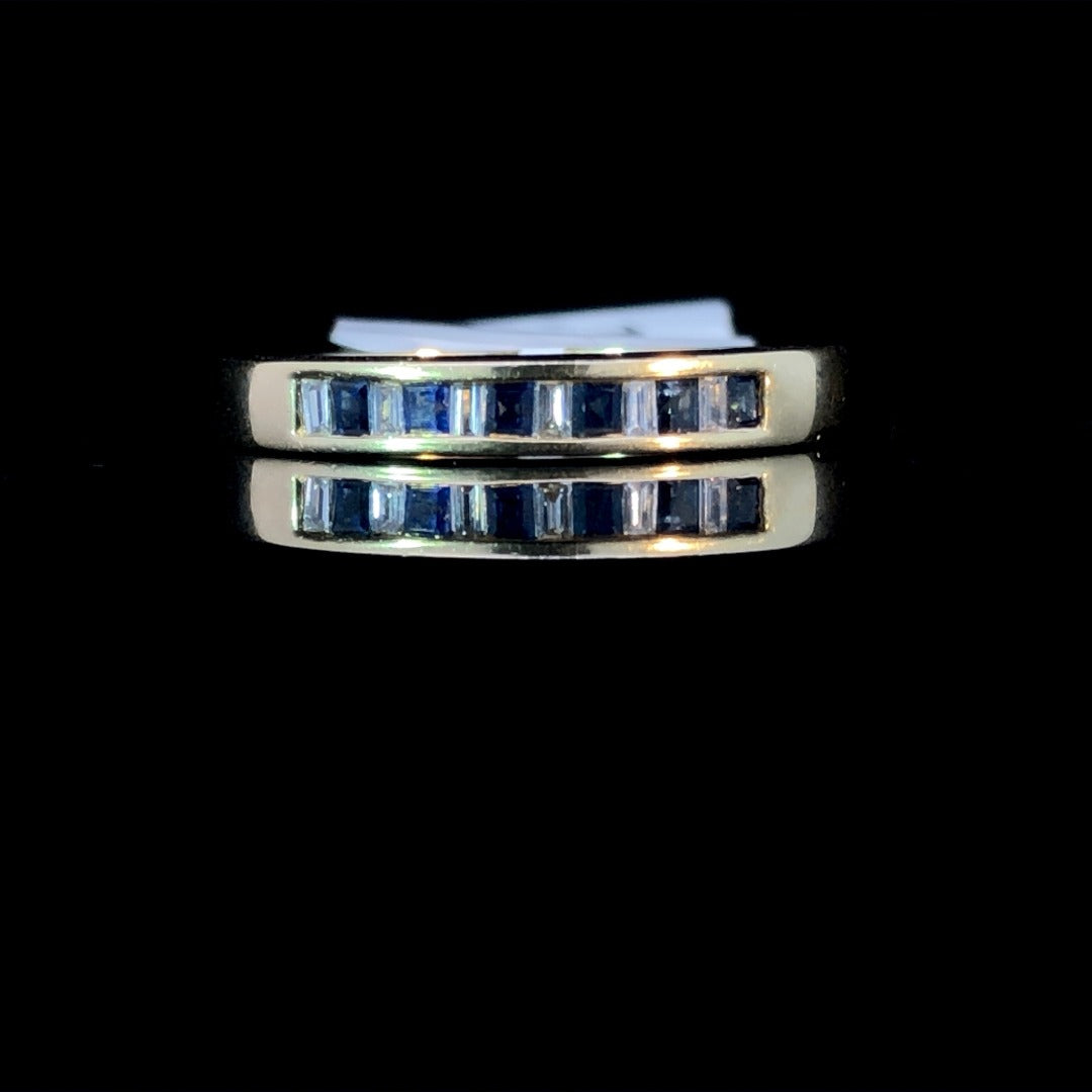 .50 ctw diamond and sapphire band