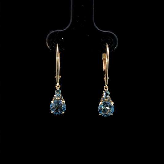 163355 - 1.75 ctw Blue topaz earrings