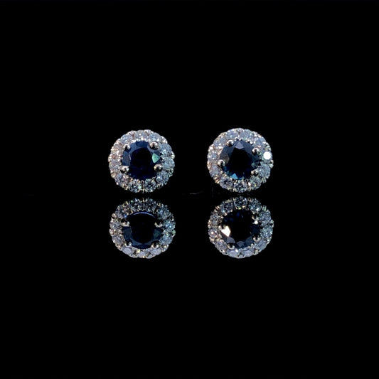 .70 ctw sapphire and and diamond earrings