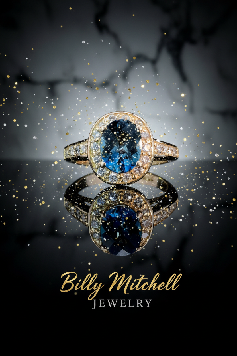 167222 - blue topaz and diamond ring