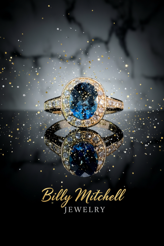 167222 - blue topaz and diamond ring