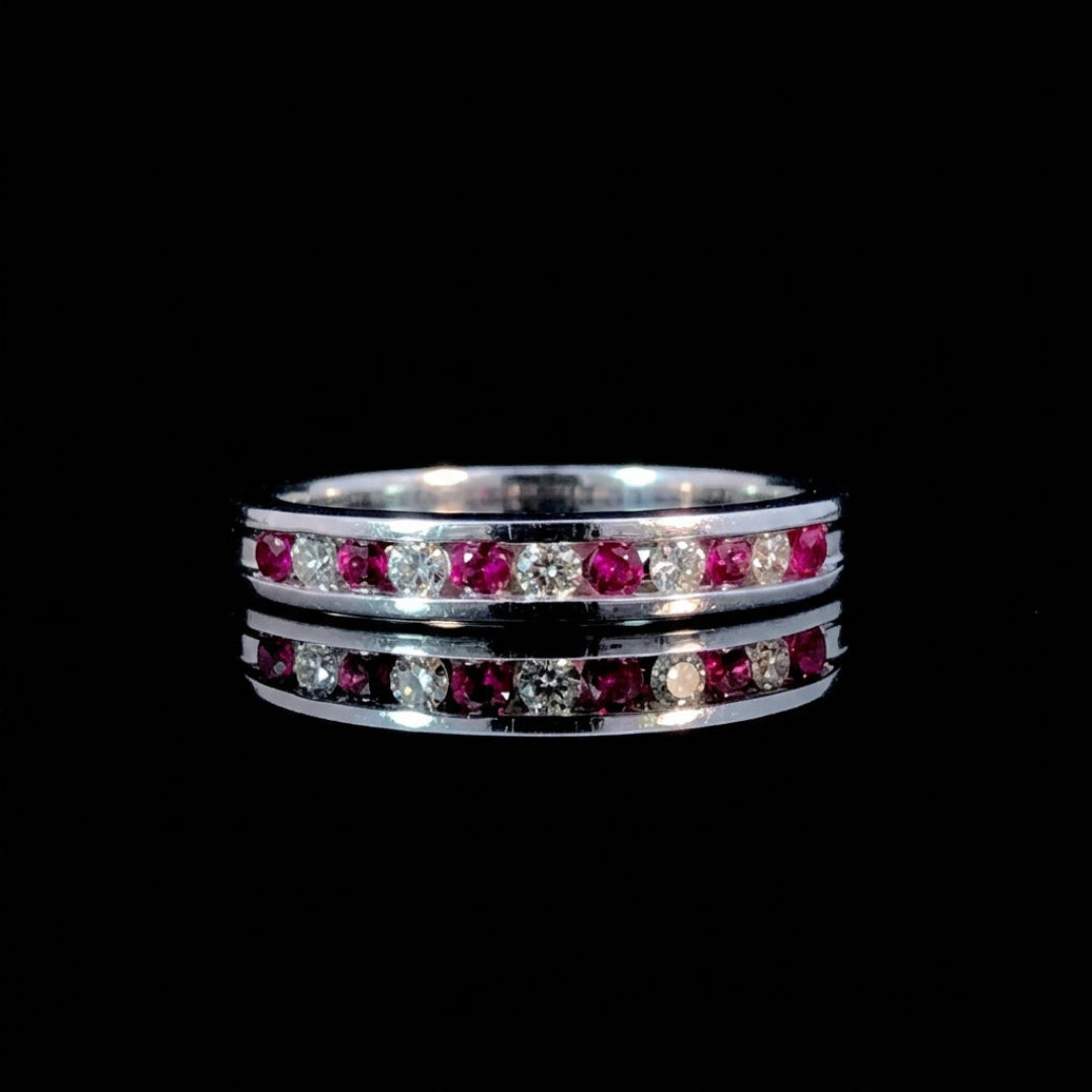 157345 - .10 ctw ruby and diamond band