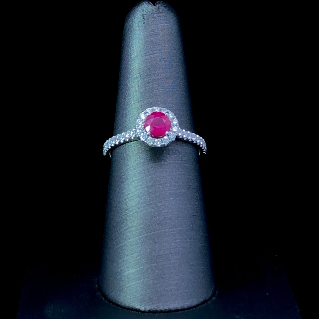 148067 - .98 ctw ruby and diamond ring