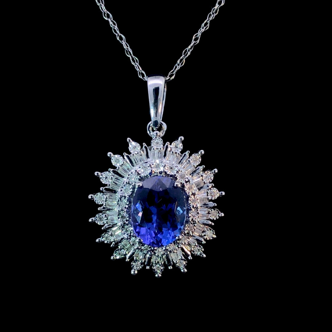 166986 - Tanzanite and diamond pendant