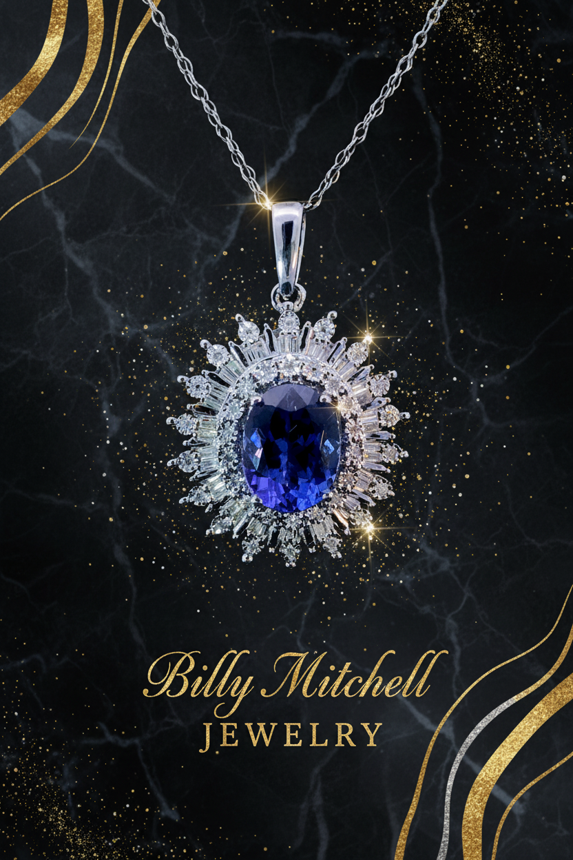 166986 - Tanzanite and diamond pendant