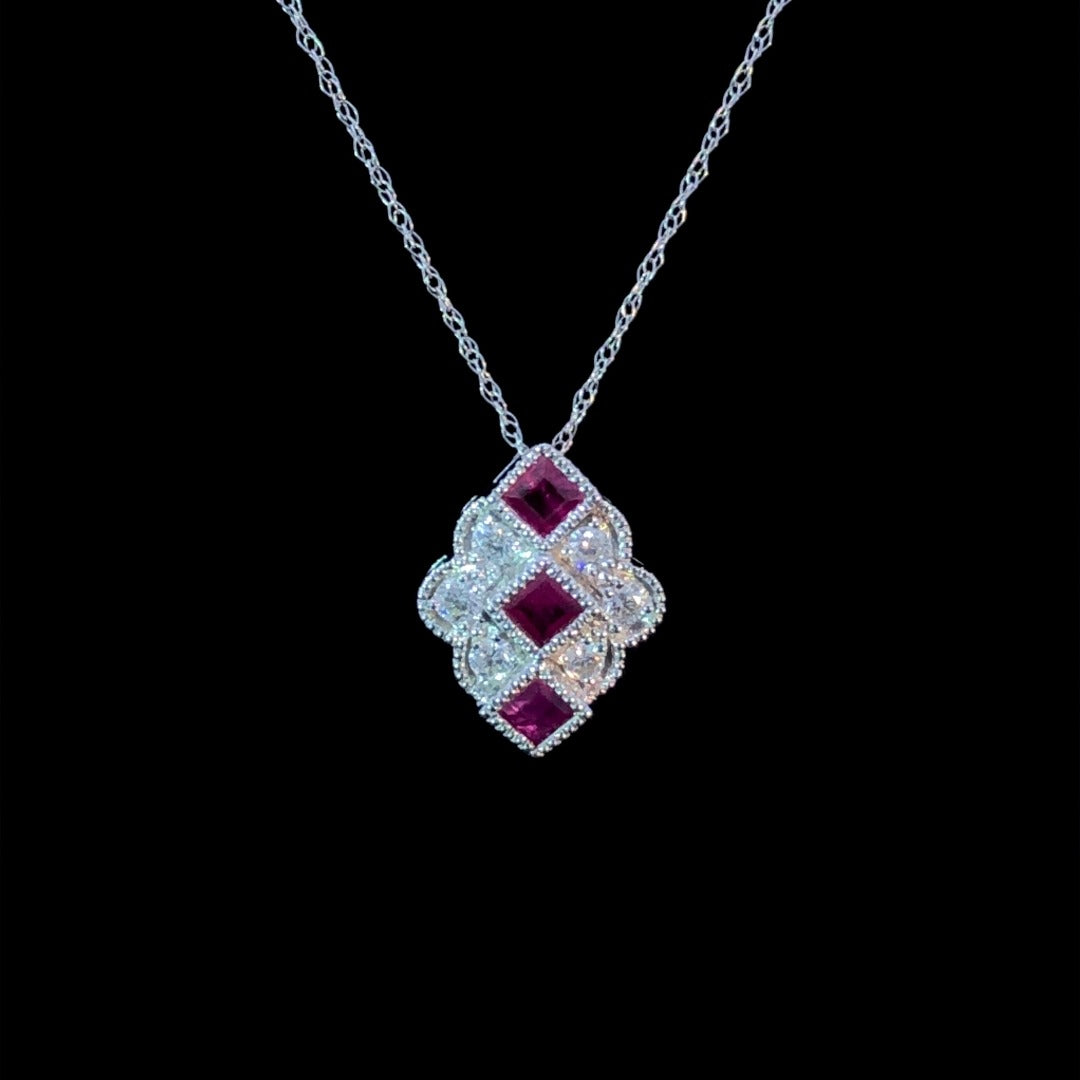 .80 ctw ruby and diamond pendant