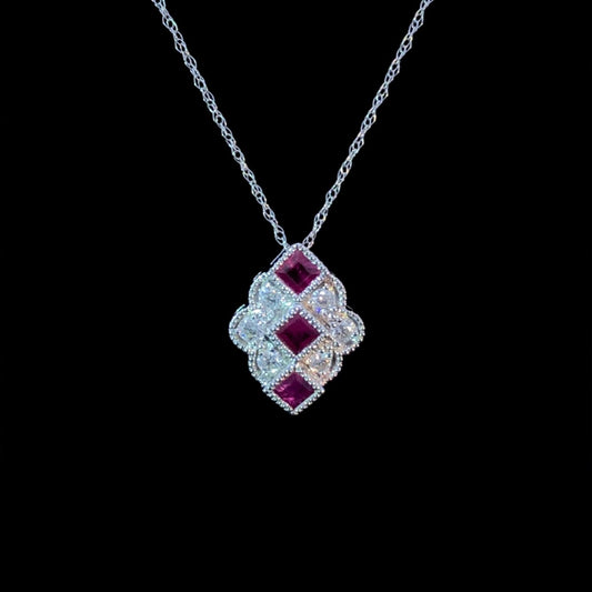 .80 ctw ruby and diamond pendant