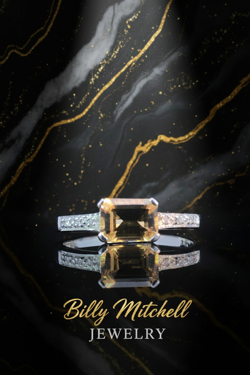142031 - Citrine and diamond ring