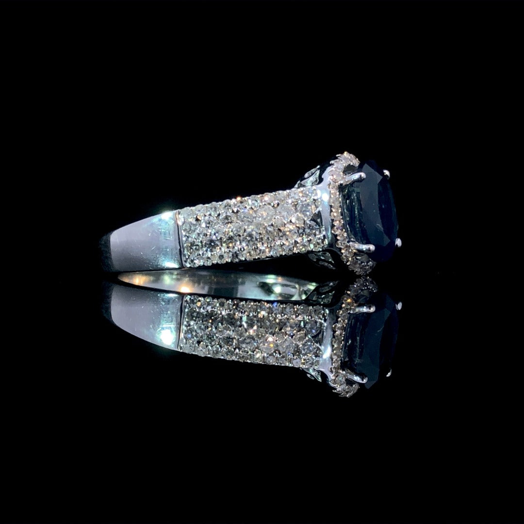 163138 - 1.55 ctw sapphire and diamond ring
