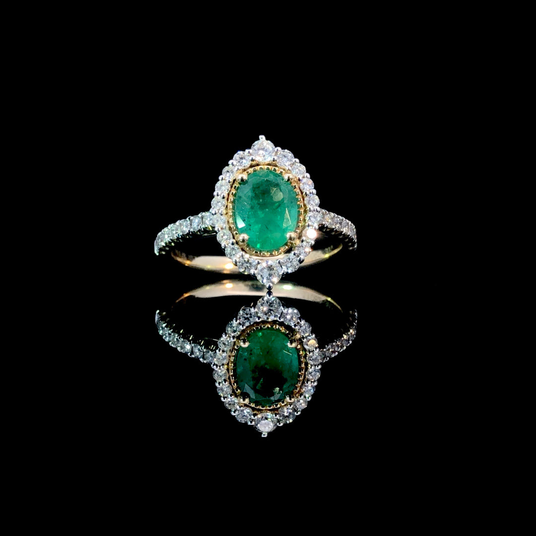 164983 - 1.82 ctw emerald and diamond ring