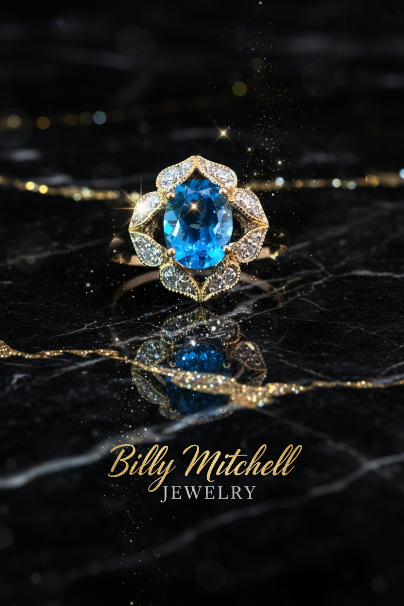 166137 - blue topaz and diamond ring