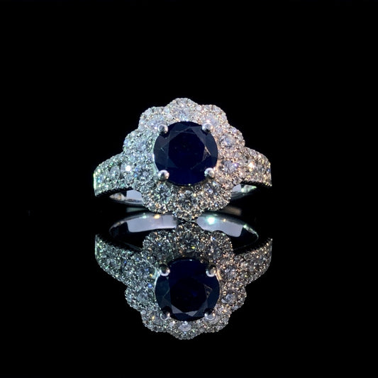 157636 - 2.72 ctw sapphire and diamond ring