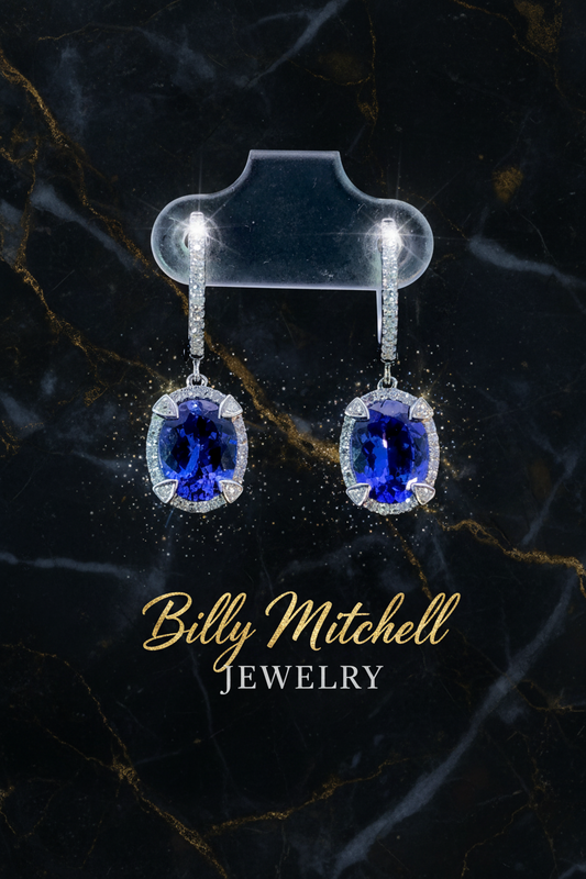166964 - 4.14 ctw tanzanite and diamond earrings