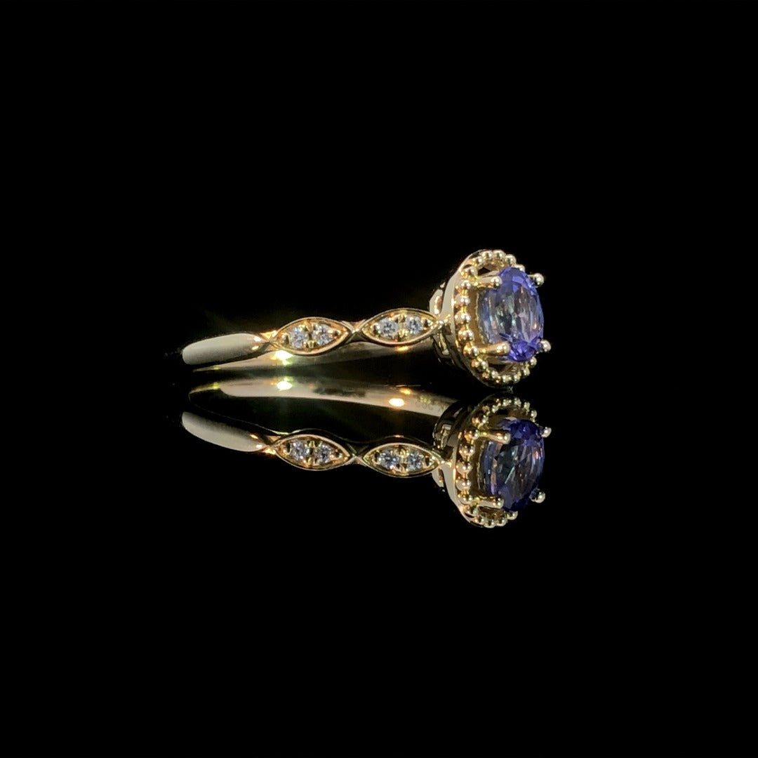 163238 - .46 ctw tanzanite and diamond ring