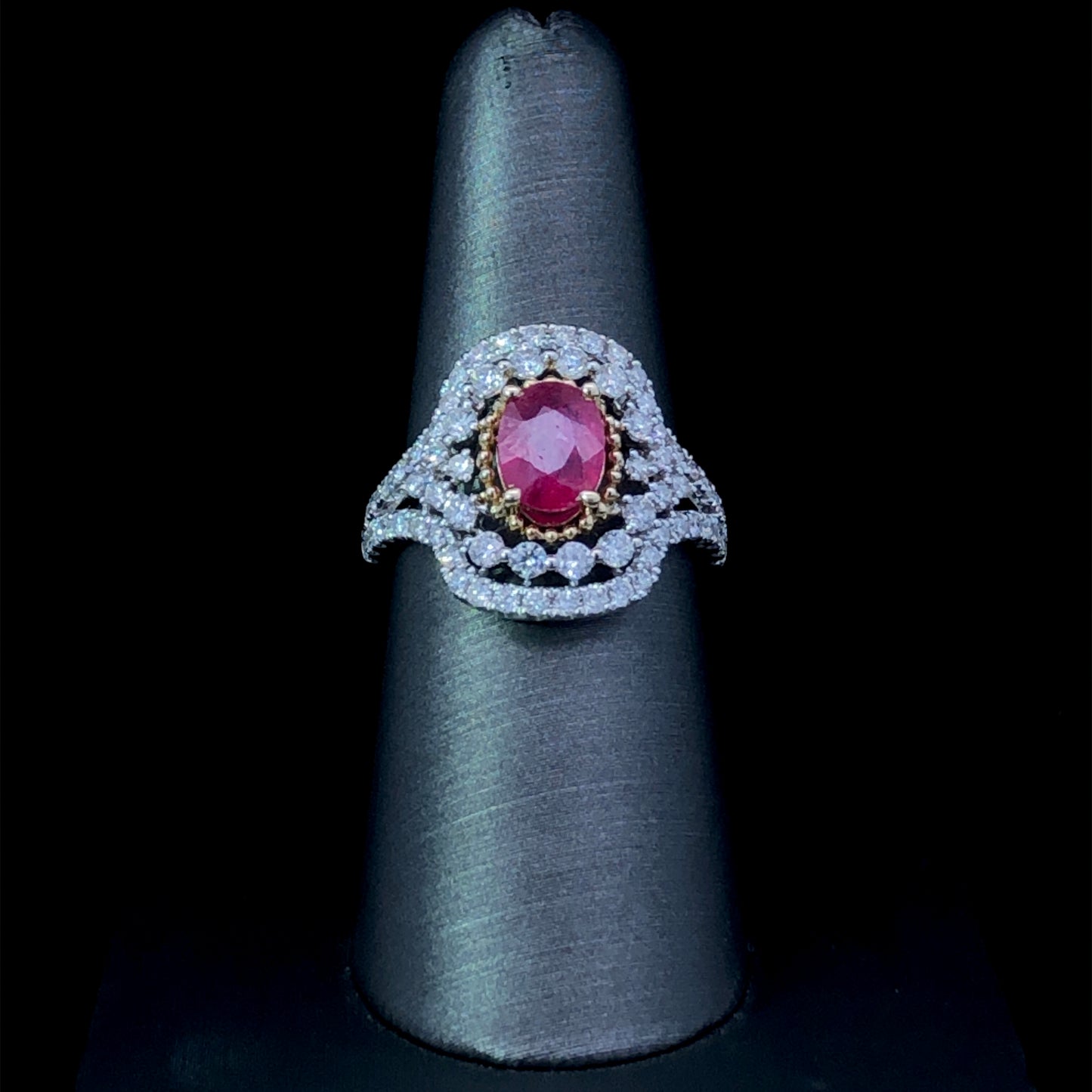 2.38 ctw ruby and diamond ring