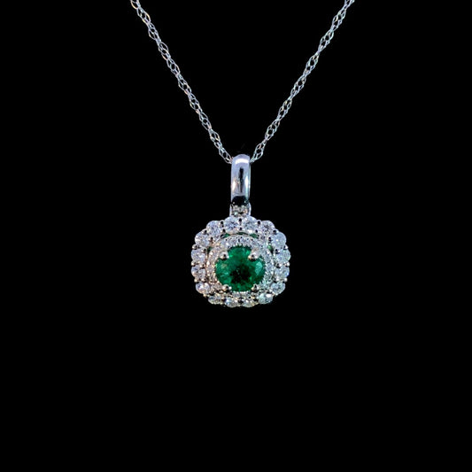 .72 ctw emerald and diamond pendant