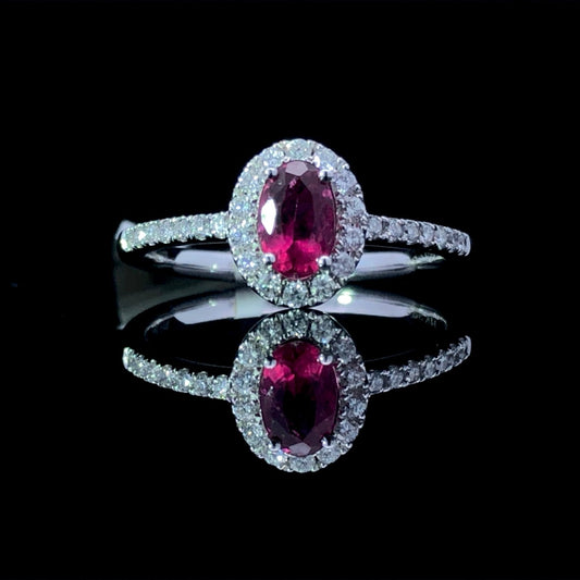 154929 - .73 ctw pink tourmaline and diamond ring