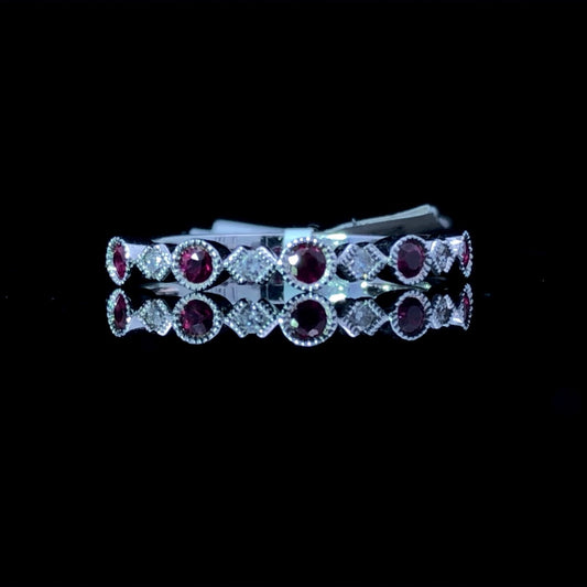 157687 - .31 ctw diamond and ruby band