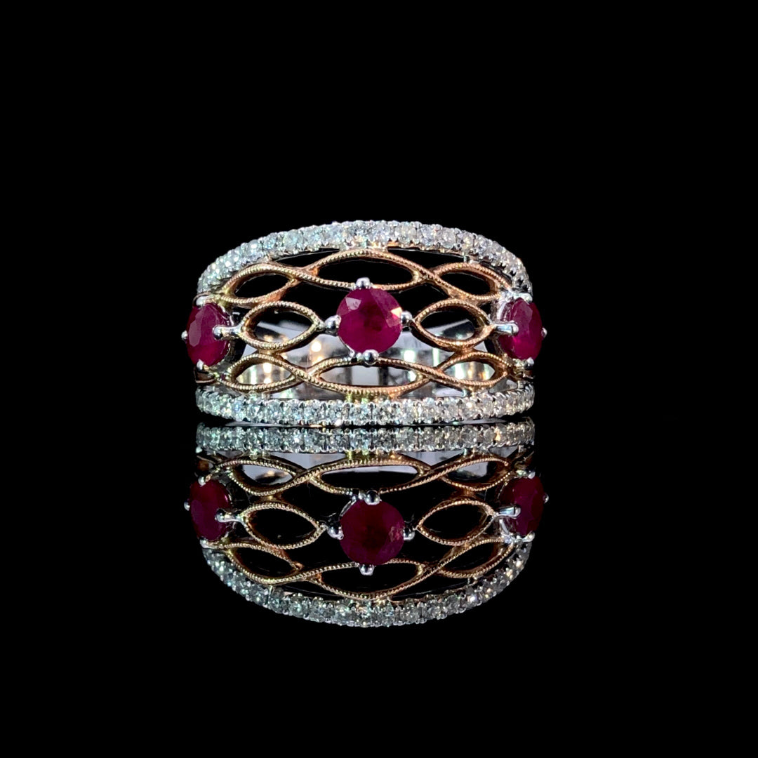 164837 - 1.15 ctw ruby and diamond ring