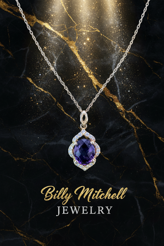 158462 - 1.15 ctw amethyst and diamond pendant