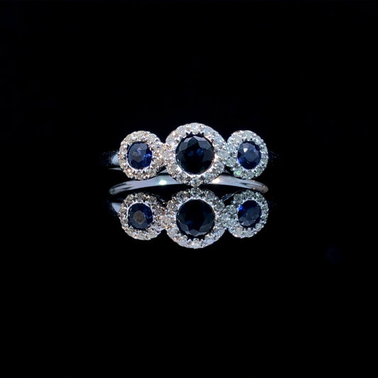 163299 - .73 ctw sapphire and diamond ring
