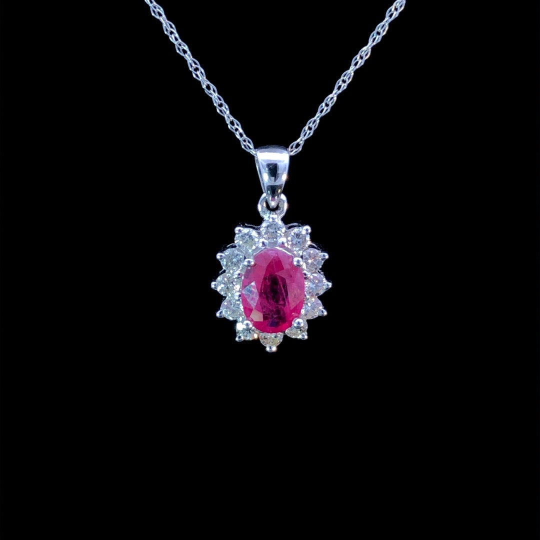 1.20 ctw ruby and diamond pendant