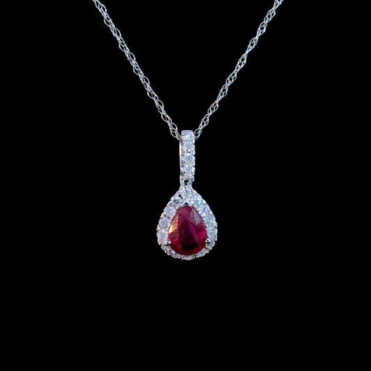 .95 ctw ruby and diamond pendant