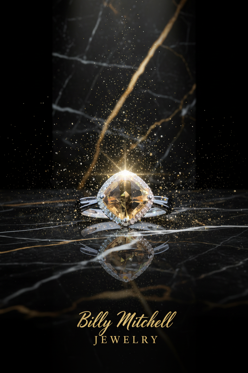 159459 - Citrine and diamond ring