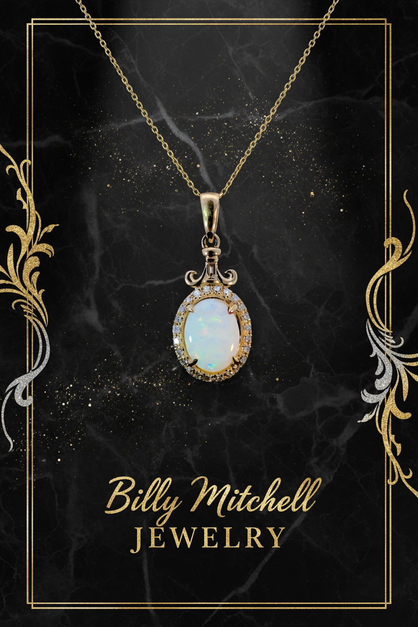 167117 - Opal and diamond pendant